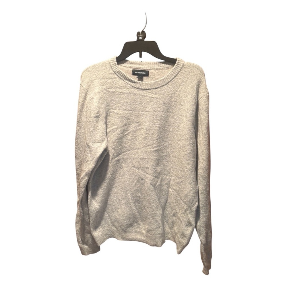 Nordstrom Women's Crewneck Pullover Wool Blend Sweater Light Gray Medium